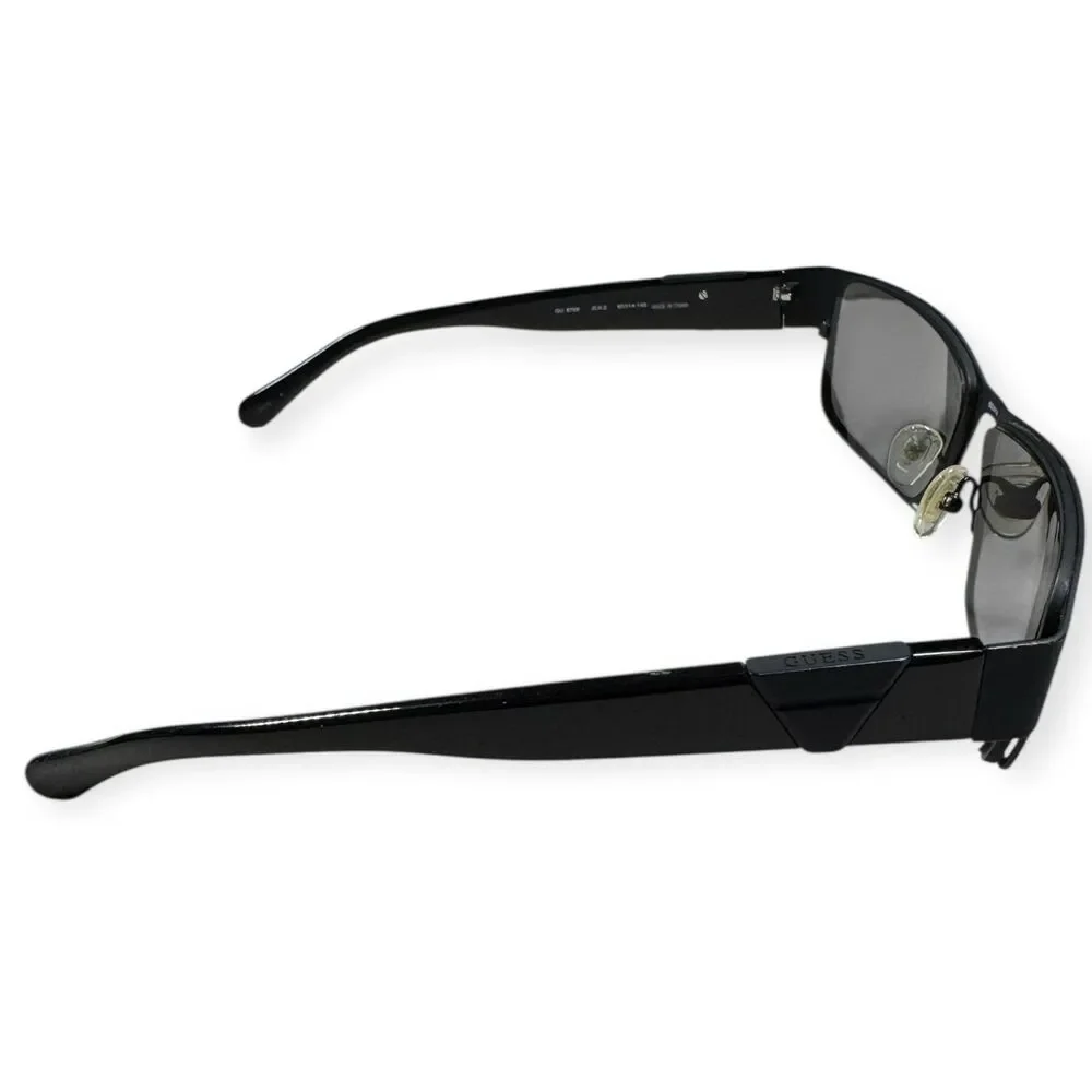Guess GU 6766 Black Sunglasses Retro Rectangle‎ Frame Gray Lenses 140mm